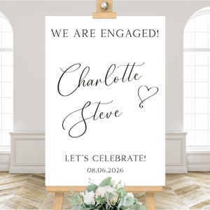 Engagement Welcome Sign, Minimalist Sign Editable Template