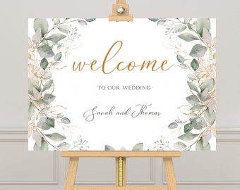 Elegant Printable Wedding Welcome Sign: Customizable Template for Ceremony & Reception Decor Instant Print