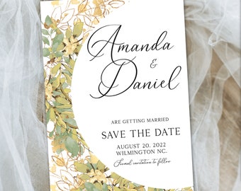 Wedding Save the Date Invitation, Printable Save The Date Card, Digital Template