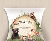 Woodland Baby Shower Gift Bag Forest Animals Bear Editable Text Party Favor BS17