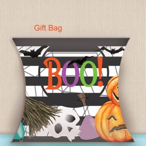 Halloween Gift Bag, Thank You Box, Happy Halloween, Baby Shower Gift Bag, Thank You Bag, Instant Print