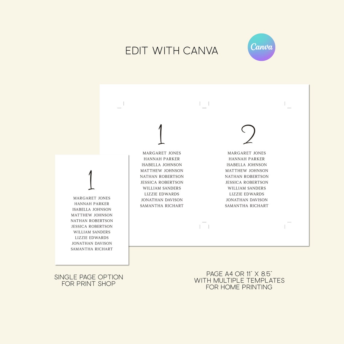 Wedding Seating Plan, Seating Chart Template, Fully Editable Seating ...