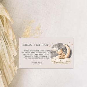 Bärenbücher für Babys - Bearbeitbare Babyparty-Karten, sofortiger digitaler Download, BS124