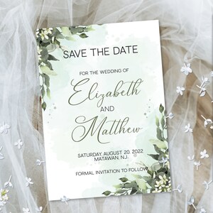 Tarjetas para guardar la fecha, invitaciones de boda, anuncios editables, descarga instantánea