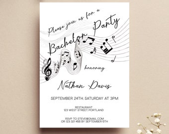 Bachelor Party Invitation Template - Editable Digital Download Card for Groom Celebration Events