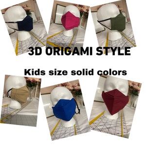 Kids 3D origami style masks/ 4 layers kids cotton masks