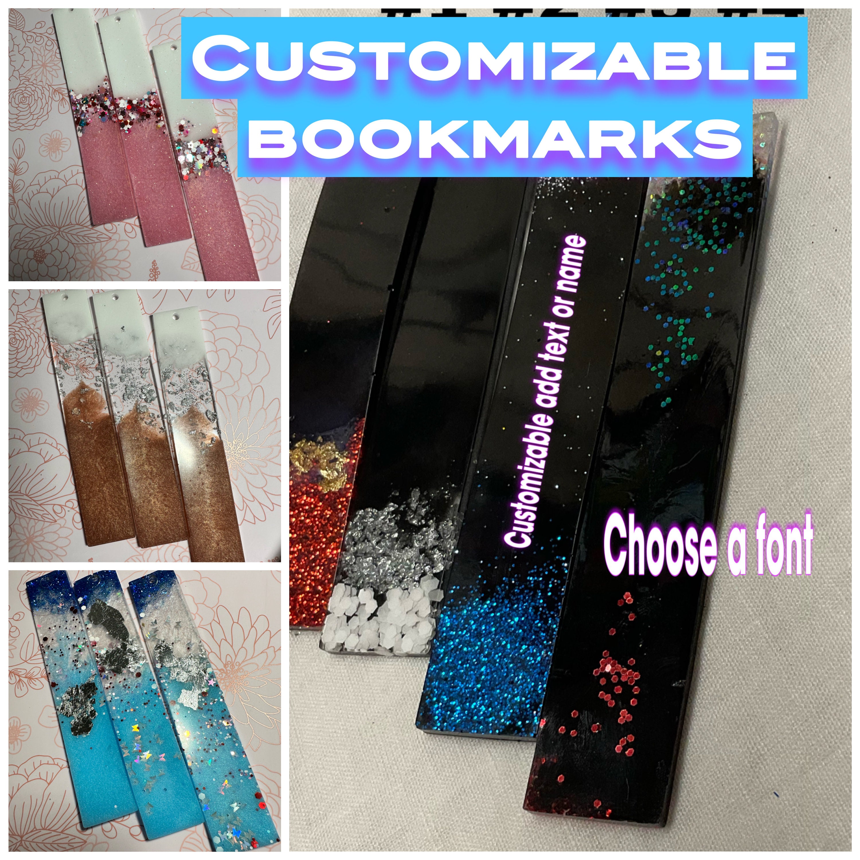 Personalized Bookmarks / Resin Bookmarks - Etsy
