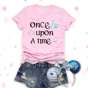 Camiseta Érase una vez / Diseño de cuento de hadas / Camiseta de Cenicienta / Tallas S - 4XL / Zapatilla de cristal, calabaza mágica, camiseta de princesa