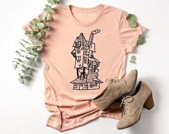 The Burrow T-Shirt: Wizard Home Graphic Tee, Unisex Cotton