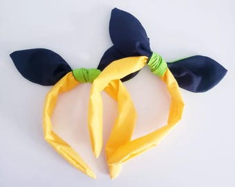 Yellow Dog Headband Lightweight Bow / Knotty Bow / knotted bow One size fits most / headband / bowband Fast Shipping