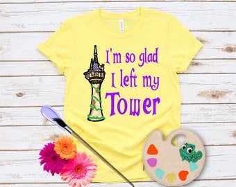 Rapunzel Shirt / Tangled Shirt / Rapunzel graphic tee / Tangled Graphic tee / Doodle Gleam and Glow / so glad I left my tower Unisex T-Shirt