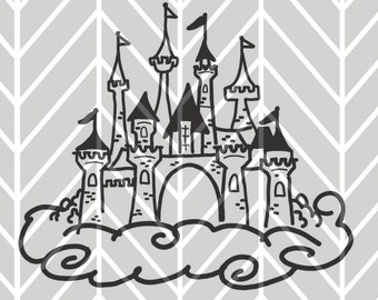 Fairytale Castle Doodle SVG, PNG, JPEG (Digital Download)