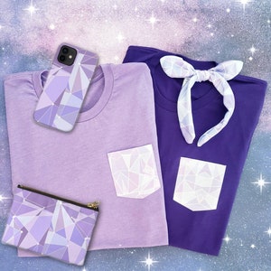 Galactic Purple Wall pocket tee/ Custom pocket t-shirt/ Request your favorite color in comments at checkout / Unisex shirts