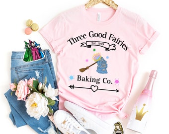 Three Good Fairies baking Co. Sleeping Beauty shirt / Princess Aurora birthday cake t-shirt / tipping cake