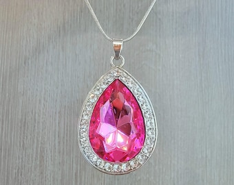 Deluxe Pink Amulet, Sofia the 1st , Sophia the First Necklace,  Pretend Magical Amulet,  For Cosplay or dress up, Teardrop AMULET