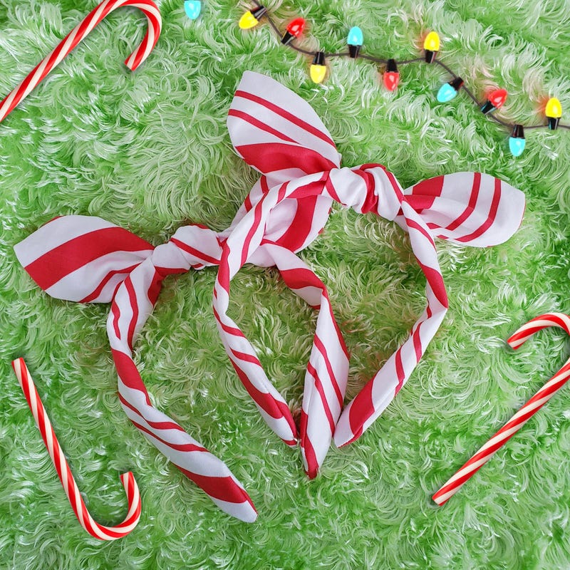 Candy Cane Hair Bow - Etsy