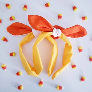 1 Candy Corn Headband / Lightweight Bow / Knotty Bow / knotted bow One size fits most / Halloween headband