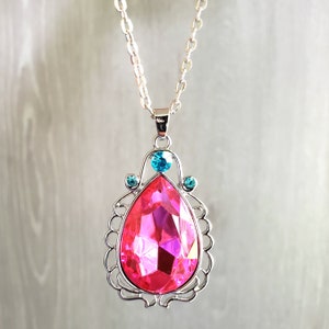 Pink Amulet, Sofia the 1st , Sophia the First Necklace,  Pretend Magical Amulet,  For Cosplay or dress up, Teardrop AMULET , Ready to ship
