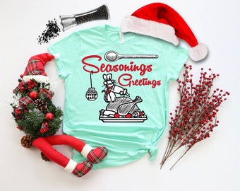 Seasonings Greetings / Thanksgiving shirt / Cute Christmas shirt / Kiss the cook / Turkey shirt / Happy holidays shirt