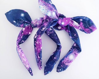 COSMIC headband / Galaxy Hair bow / Knotty Bow / Knotted Headband / Migrain-free / One size fits most / Space / Outerspace