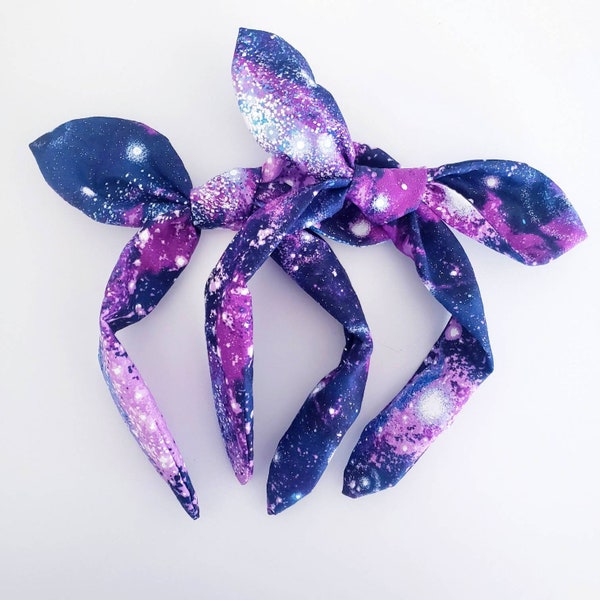 COSMIC headband / Galaxy Hair bow / Knotty Bow / Knotted Headband / Migrain-free / One size fits most / Space / Outerspace