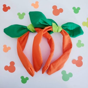 Pumpkin Headband Lightweight pumpkin Bow,  Knotty Bow pumpkin bow, One size fits most, Halloween headband - migrain-free BENDY band inside.