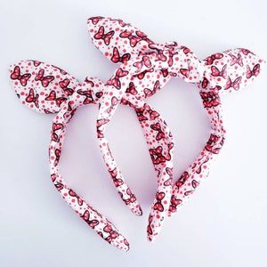 Red Bows with dots knotted headband/ Knotty Bow / knotted bow One size fits most