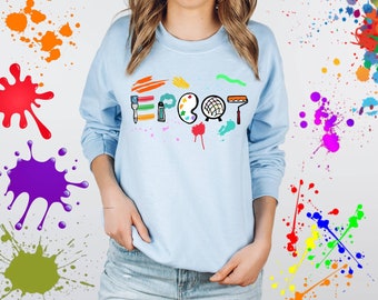 Festival of the Arts sweatshirt / EPCOT paint splatter design / Art shirt - available in 9 colors