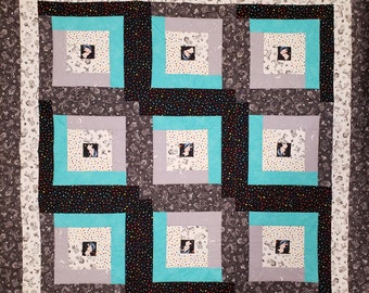 Space bunny and friends crib quilt