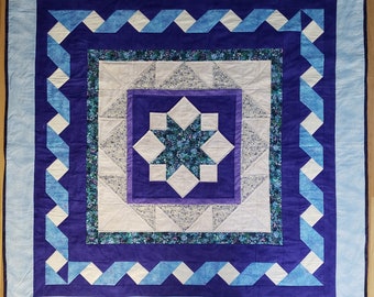 Blue and purple Florentine throw