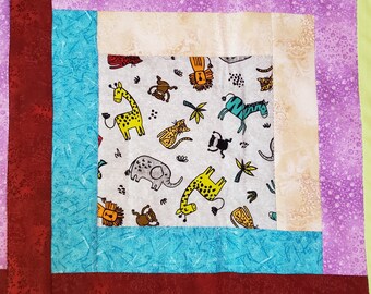 Zoo critters baby quilt