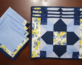 Blue and Yellow table linen set