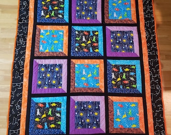 Dinosaurs in Space quilt