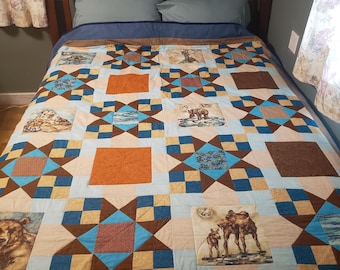 North American wildlife quilt