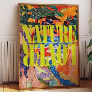 Lebendige Naturliebhaber Kunstdruck - Psychedelische Landschaftsposter - Kühnes Außendekor - Poster, gerahmt und Leinwanddruck