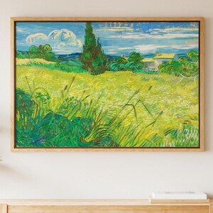 Van Gogh Wheat Field Canvas Print: Post-Impressionist Landscape, Framed