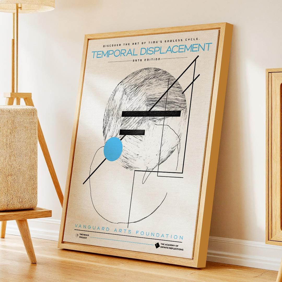 Modern Abstract Time Geometry Poster – Temporal Displacement Art