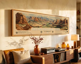 Arches National Park Panoramic Canvas | Utah Desert Landscape Wall Art