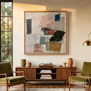 Abstract Patio Chair Canvas | Expressionist Interior Line Wall Art | Modern Bistro Decor