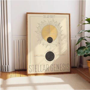 Stellar Genesis Solar Drift Print – Abstract Cosmic Art Poster – Poster, Framed, and Canvas Print