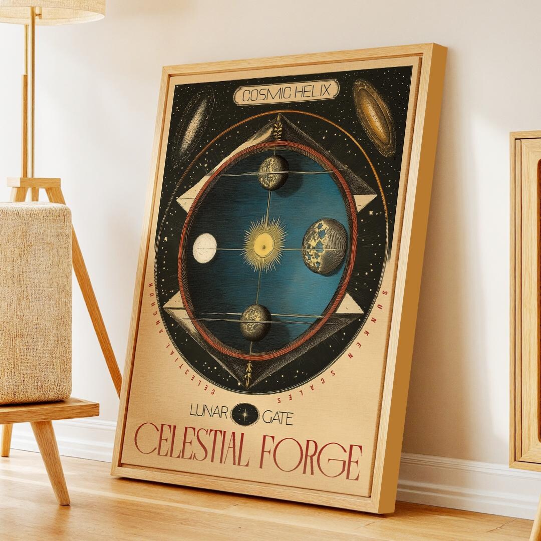 Solar System Art Print: Celestial Forge Cosmic Design - Etsy