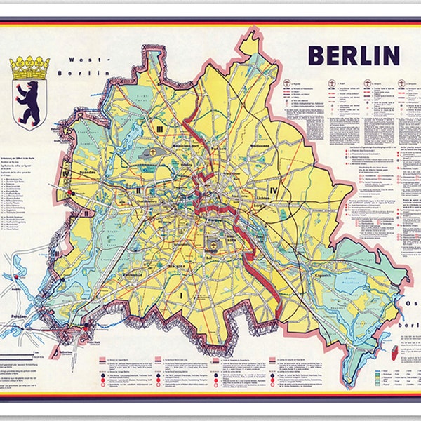 Karte von Berlin Hauptstadt Von Deutschland Vintage Karte von Berlin Europäische Stadt Land Brandenburg Fluss Spree Brandenburg Tor Stadt in Deutschland