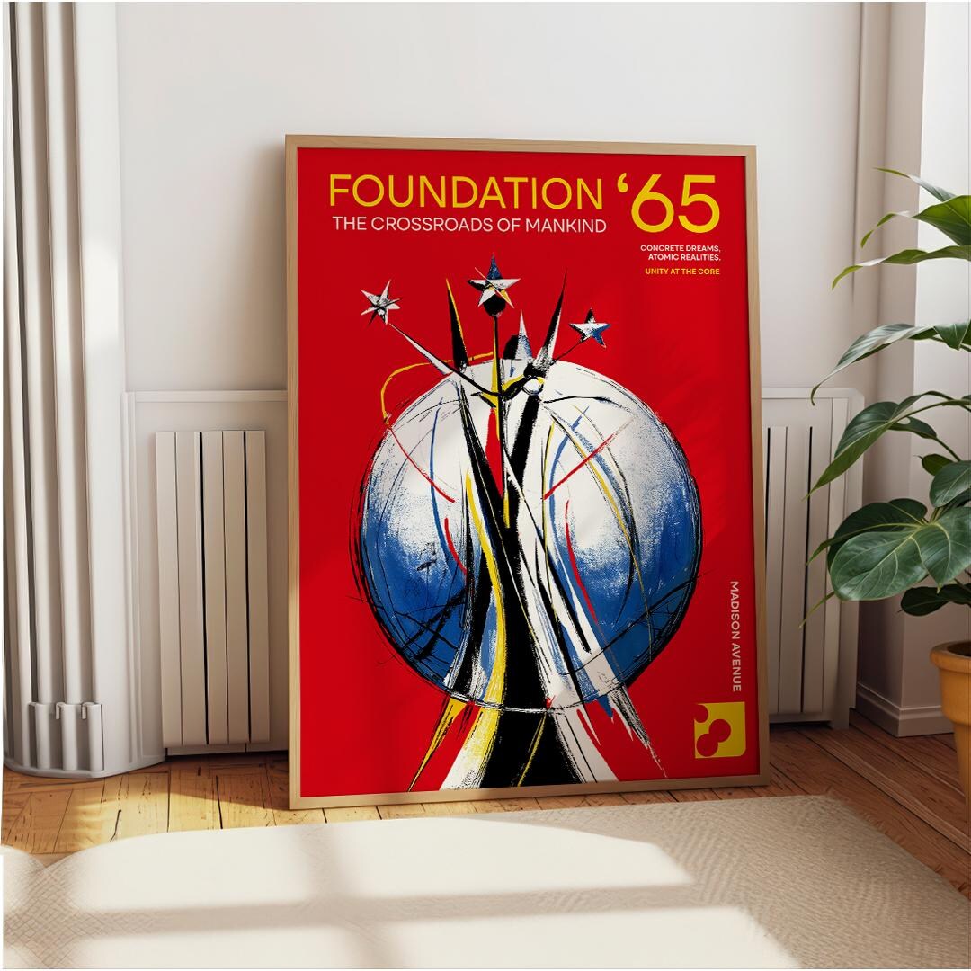 Abstract Globe Illustration Poster: Modern Mid Century Wall Art - Etsy
