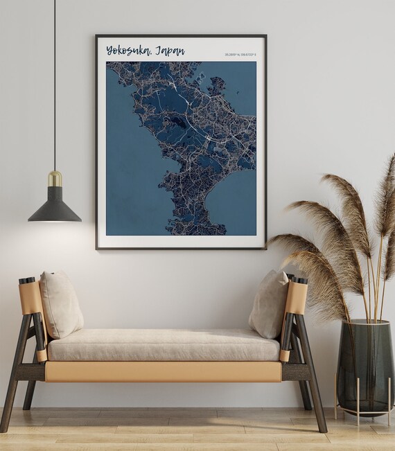 Print Of Map Of Japan, Yokosuka Port In Tokyo Printed On, 47% OFF