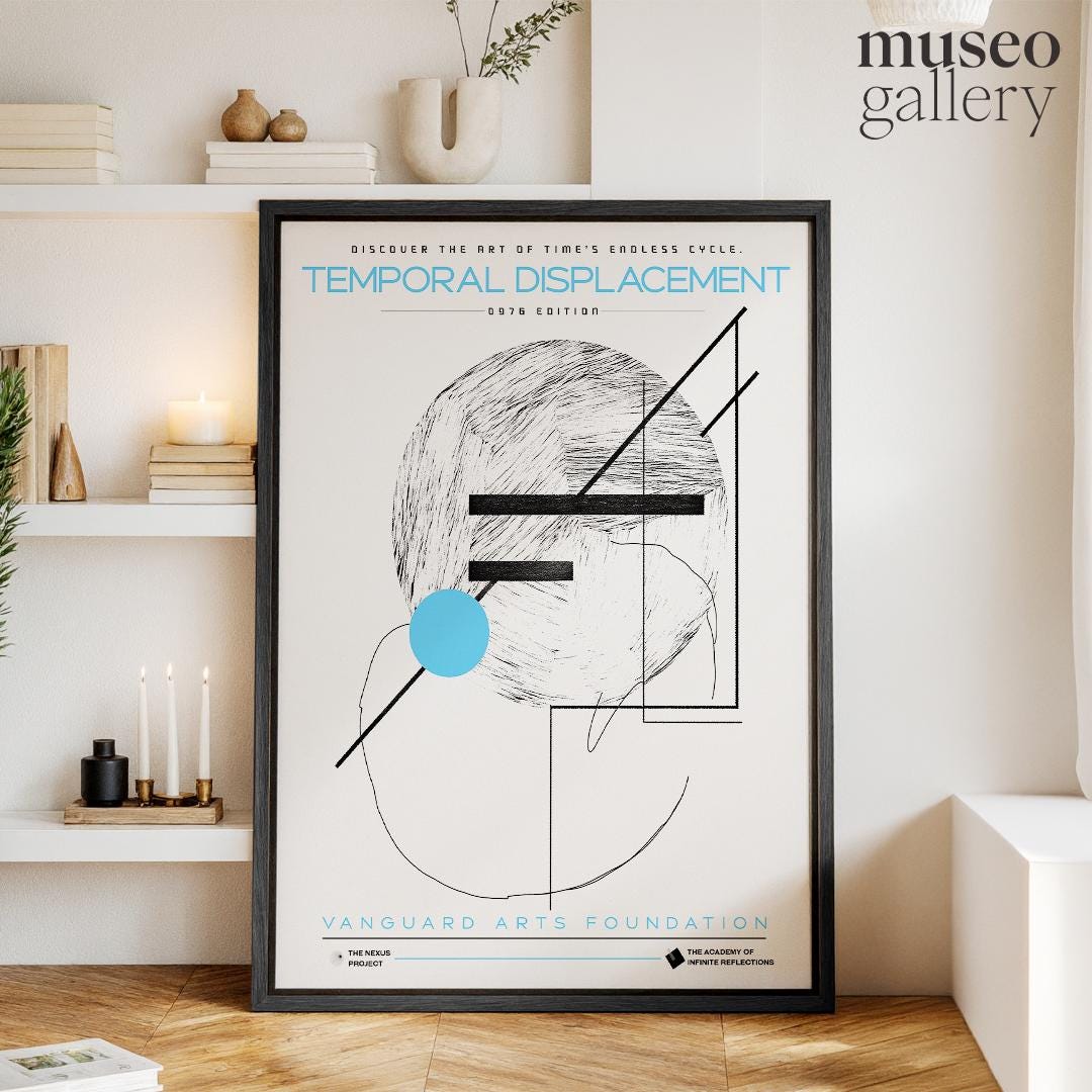 Modern Abstract Time Geometry Poster – Temporal Displacement Art