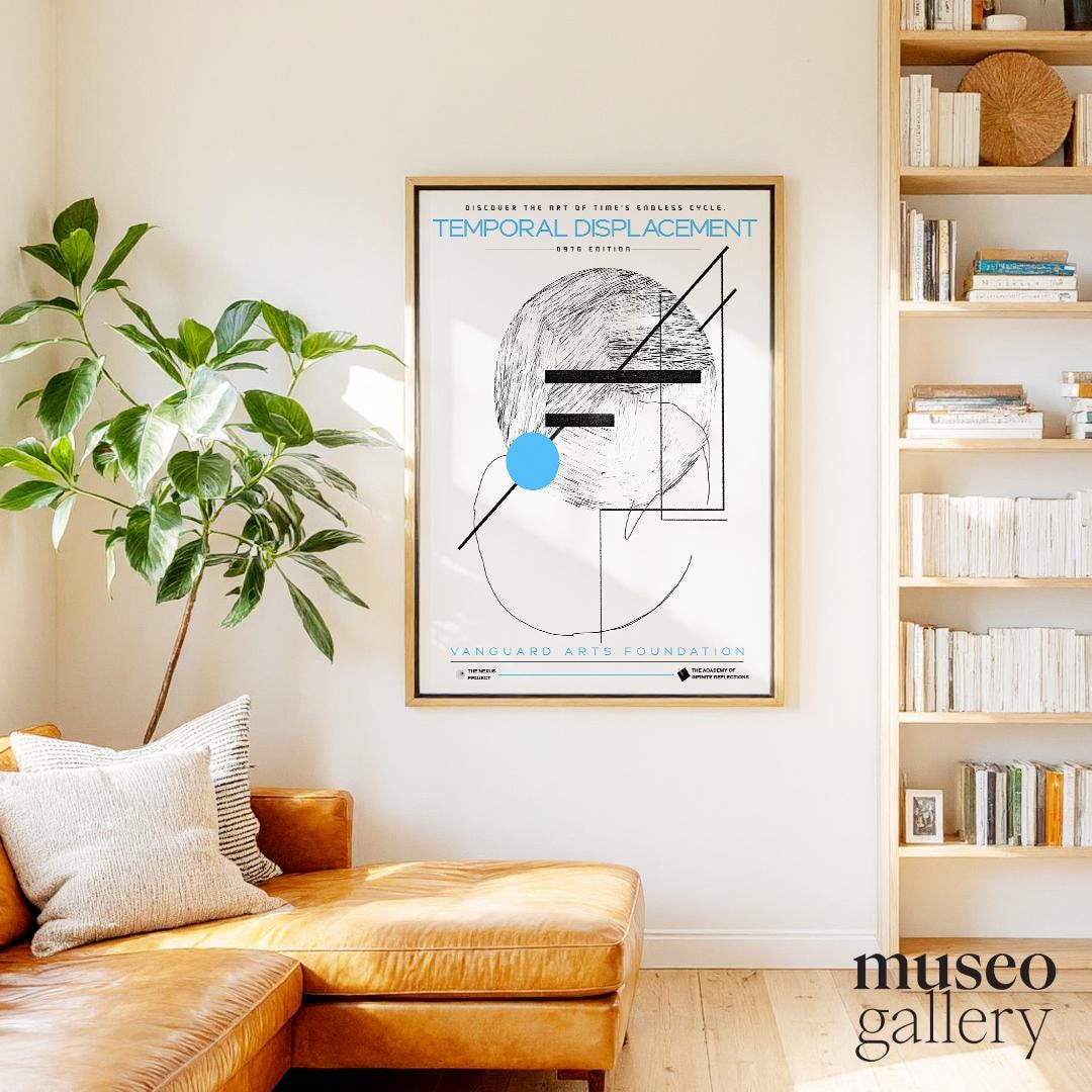 Modern Abstract Time Geometry Poster – Temporal Displacement Art