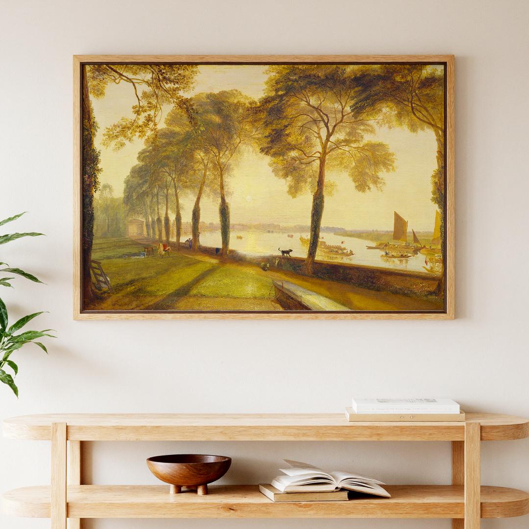 Mortlake Terrace by J.M.W. Turner – Sunlit Riverside Garden – Framed and Wrapped Canvas