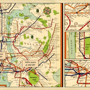 New York City Subway Map Vintage Style Map of NYC Subway 1954 | Etsy