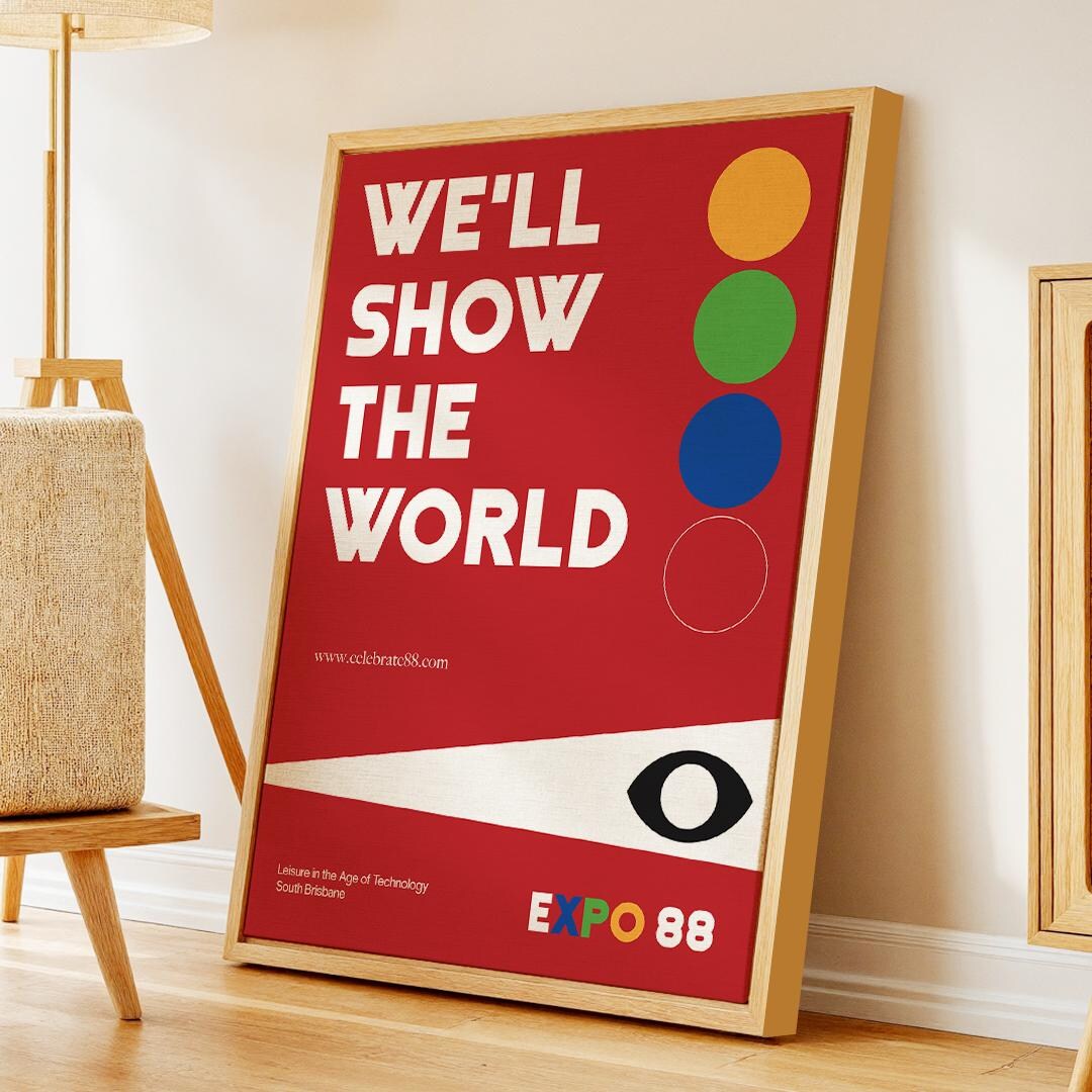 Expo 88 Brisbane Poster – Retro World Fair Graphic Wall Art