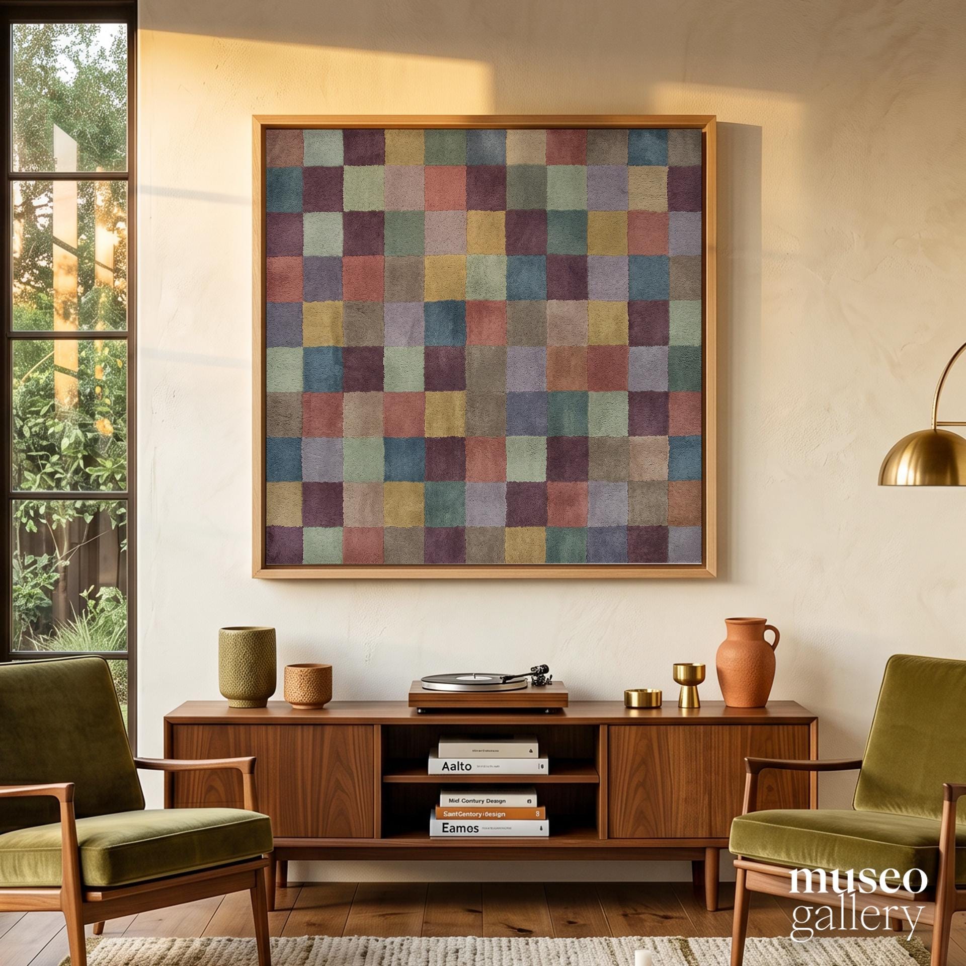 Pastel Checkerboard Canvas Print | Abstract Color Block Wall Art ...